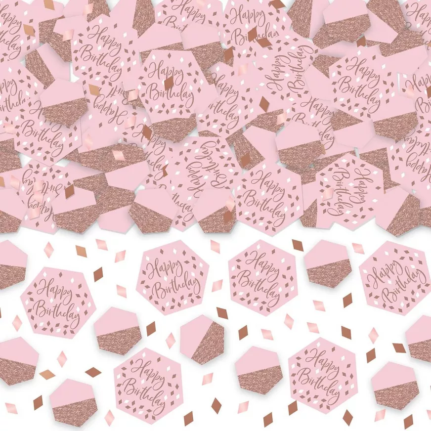 Metallic Blush Birthday Confetti, 2.5oz Foil Mix