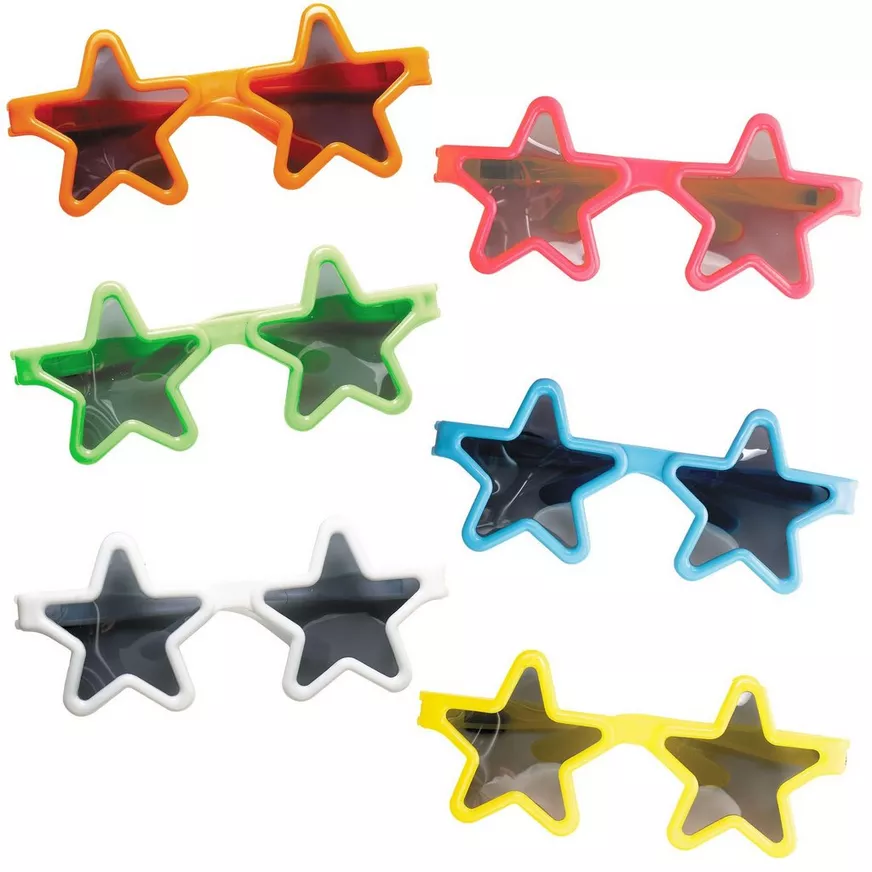 Kids' Star Sunglasses 12ct â Colorful Star-Shaped Party Favors