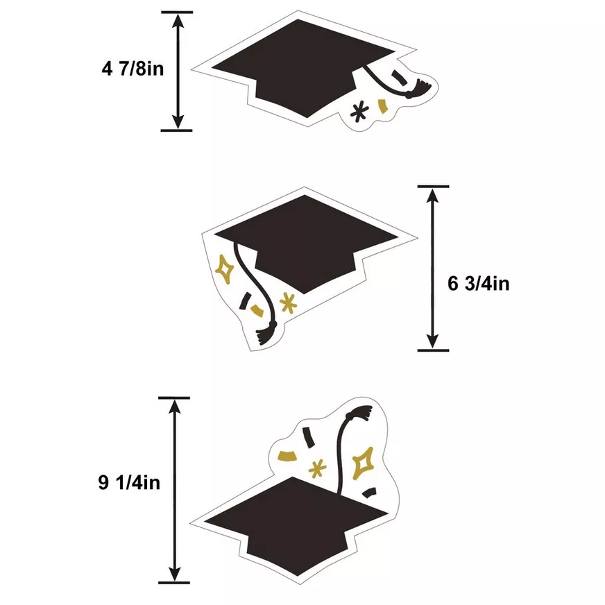 Black, White & Gold Congrats Grad Corrugated Plastic Yard Signs, 5ct 4 Black, White & Gold Congrats Grad Corrugated Plastic Yard Signs, 5ct