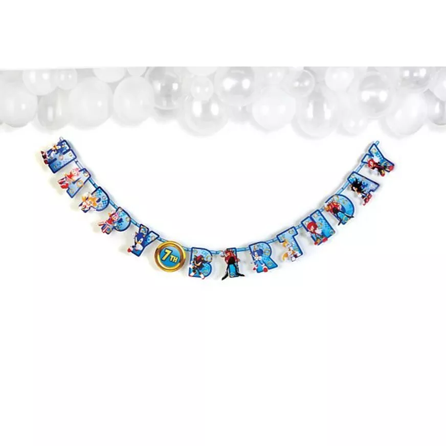 Sonic the Hedgehog Cardstock Birthday Banner Kit, 10.5ft 3 Sonic the Hedgehog Cardstock Birthday Banner Kit, 10.5ft