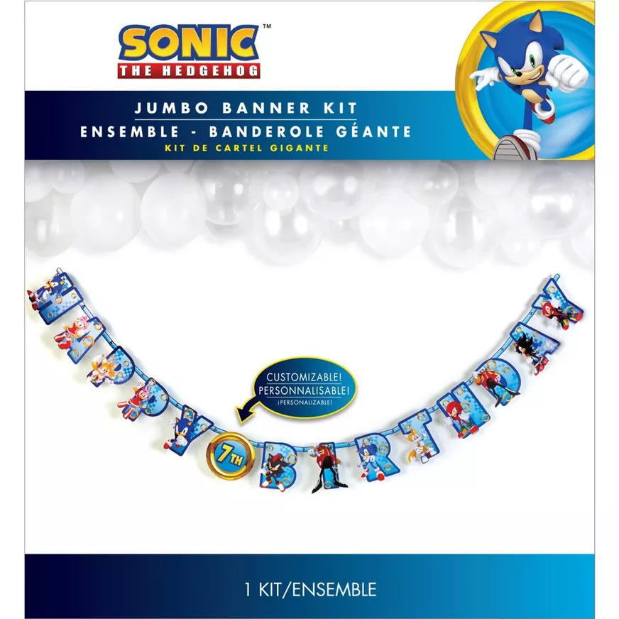 Sonic the Hedgehog Cardstock Birthday Banner Kit, 10.5ft 5 Sonic the Hedgehog Cardstock Birthday Banner Kit, 10.5ft