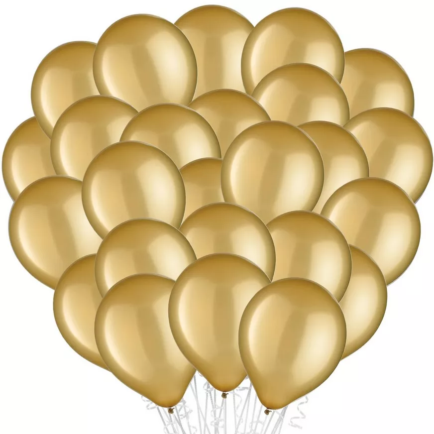 100ct, 12in, Gold Pearl Latex Balloons