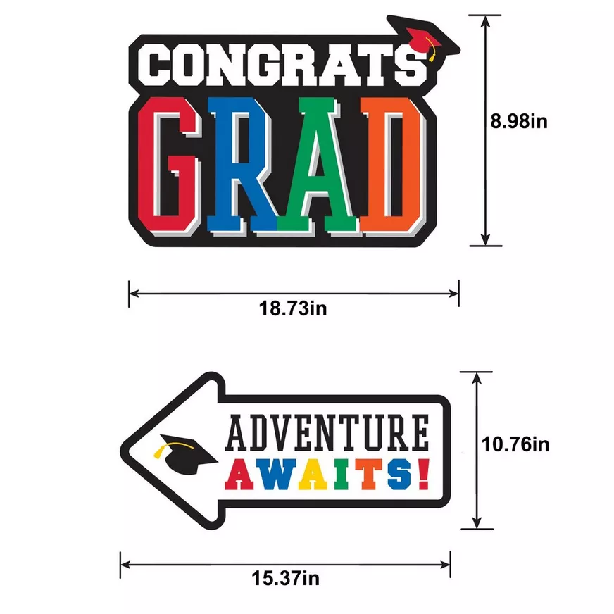 Multicolor Congrats Grad Corrugated Plastic Yard Sign Set, 4pc 4 Multicolor Congrats Grad Corrugated Plastic Yard Sign Set, 4pc