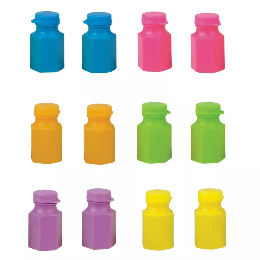 Colorful Mini Bubble Bottles â 12ct Party Favors