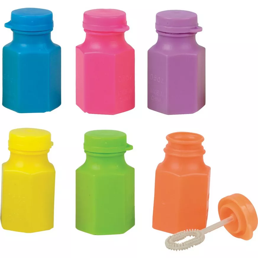 Colorful Mini Bubble Bottles â 12ct Party Favors 3 Colorful Mini Bubble Bottles â 12ct Party Favors