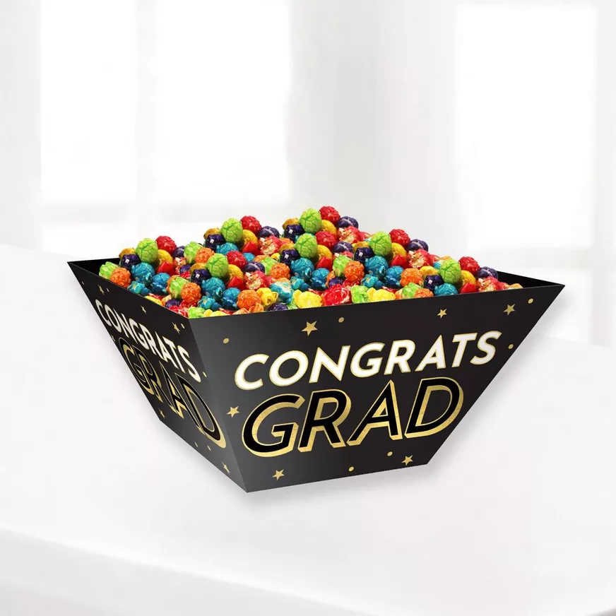 Black & Gold Congrats Grad Cardstock Snack Bowls, 12in, 3ct 3 Black & Gold Congrats Grad Cardstock Snack Bowls, 12in, 3ct