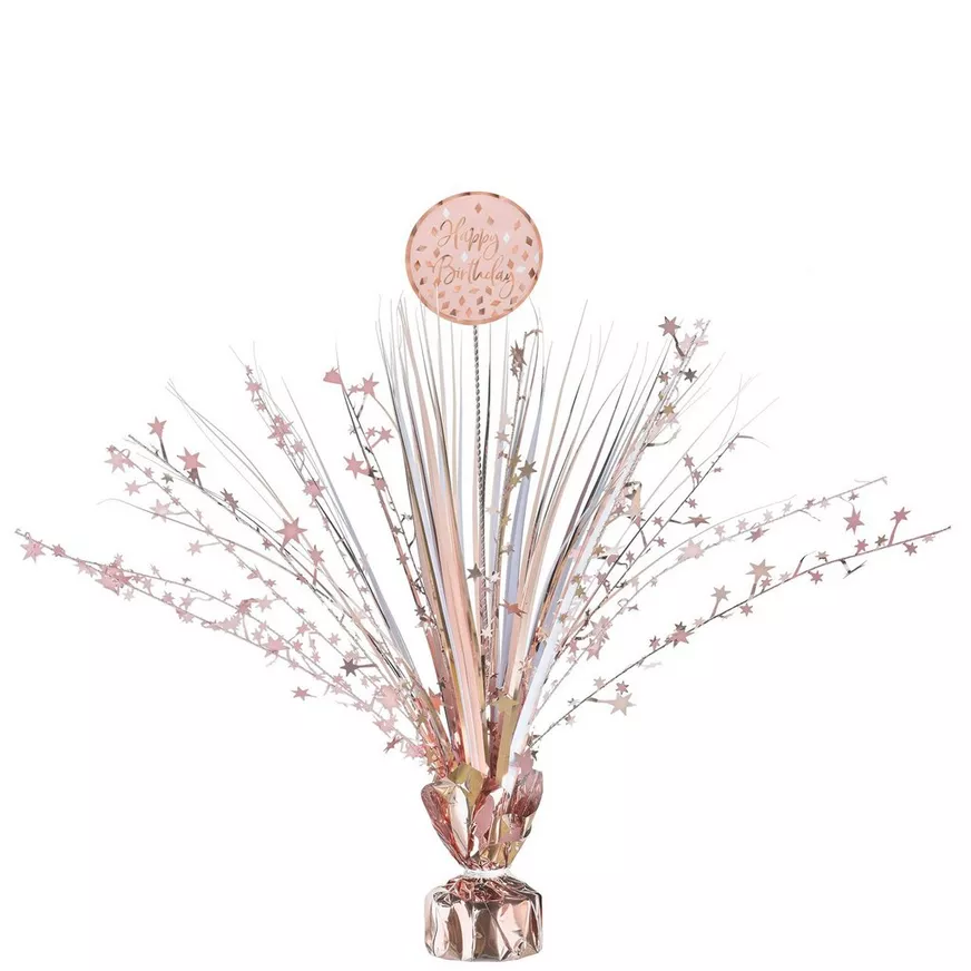 Metallic Blush Birthday Spray Centerpiece, 18in