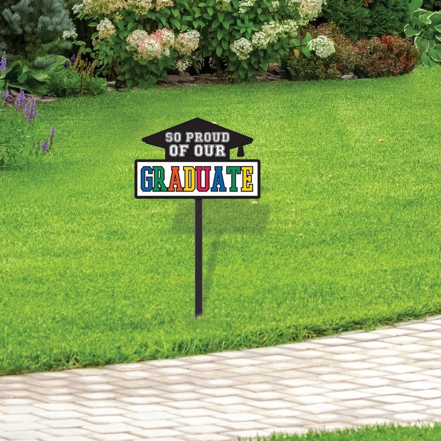 Multicolor So Proud Grad Plastic Yard Sign, 15in x 25in 3 Multicolor So Proud Grad Plastic Yard Sign, 15in x 25in