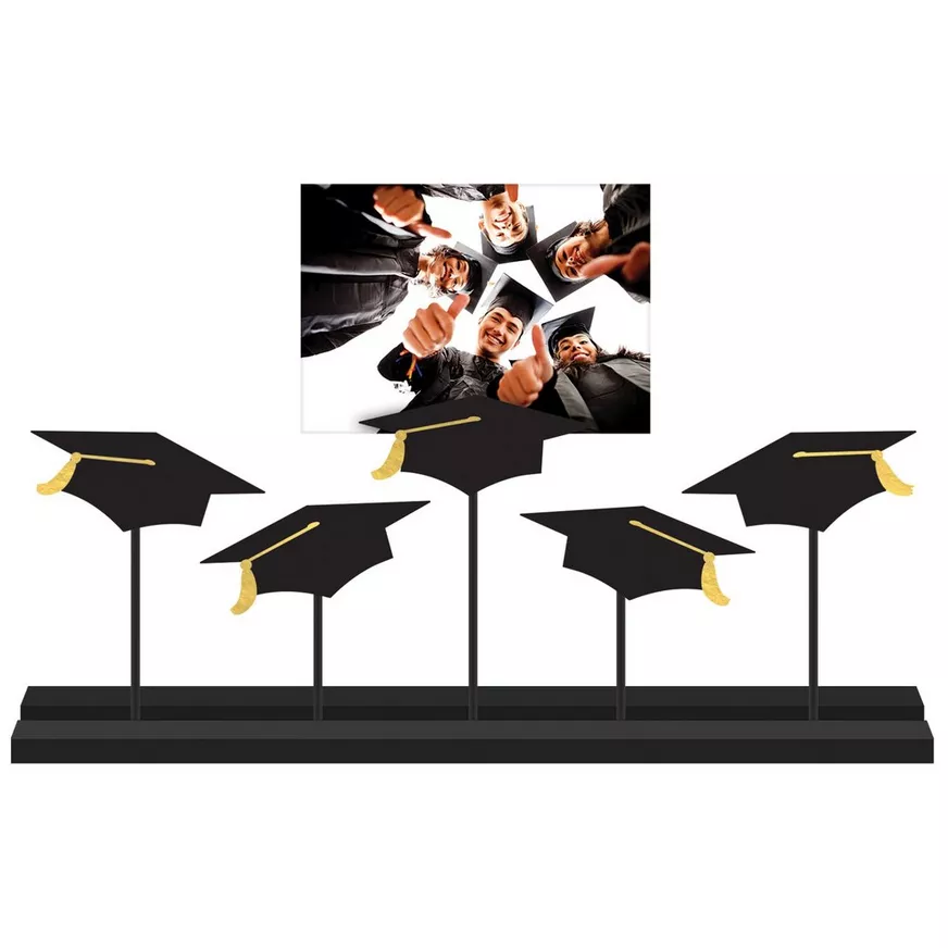 Black Grad Caps MDF Photo Holder