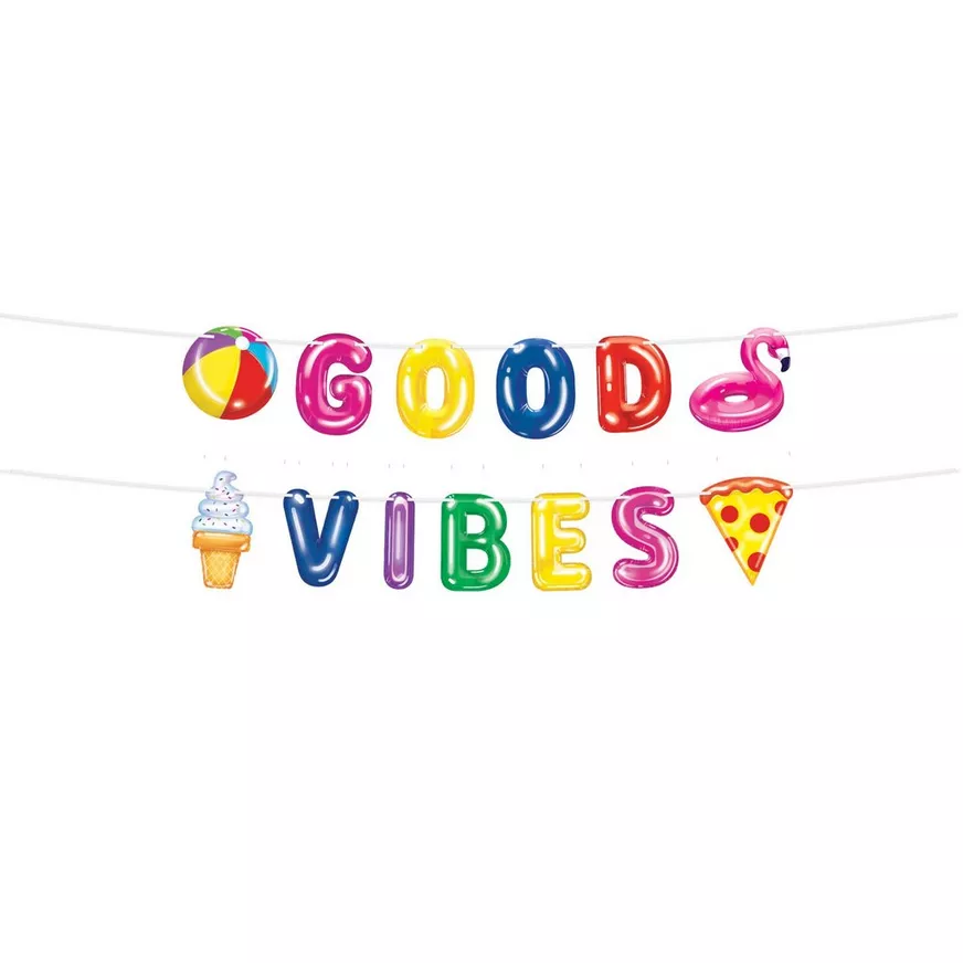Pool Party Good Vibes Cardstock Banner Set, 2pc, 5ft