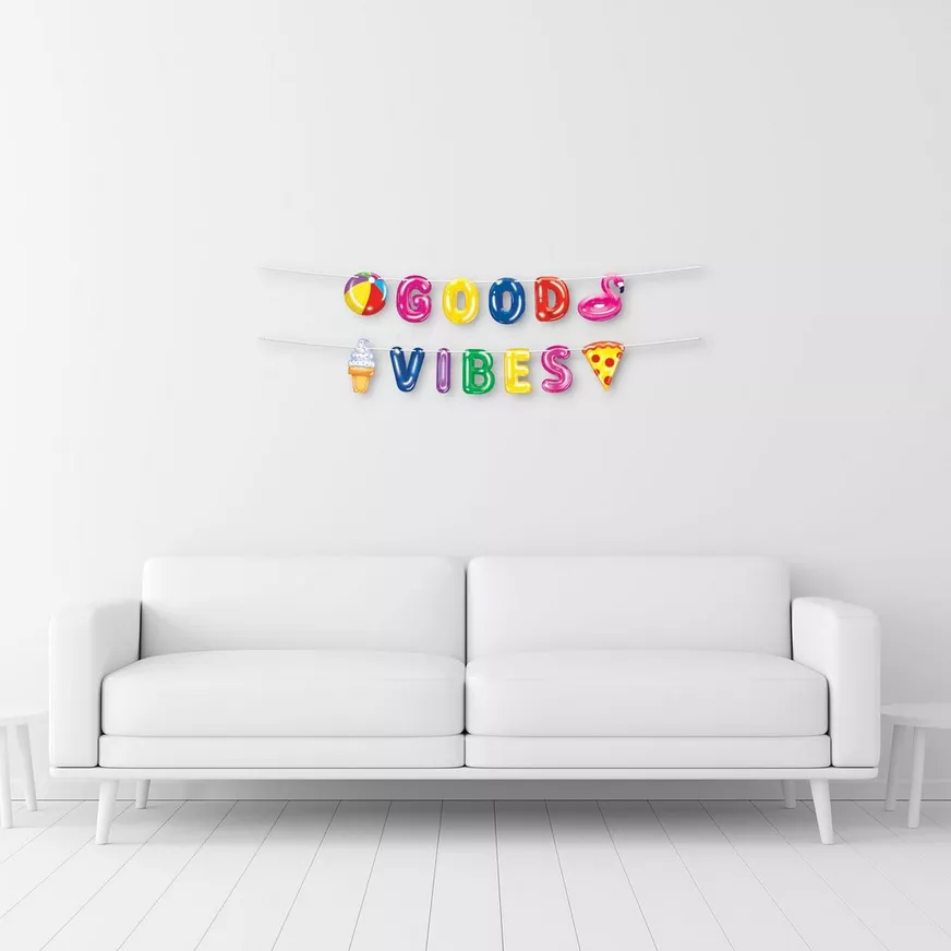Pool Party Good Vibes Cardstock Banner Set, 2pc, 5ft 3 Pool Party Good Vibes Cardstock Banner Set, 2pc, 5ft