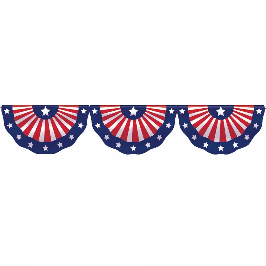 Patriotic Fabric Bunting, 11ft x 1.6ft