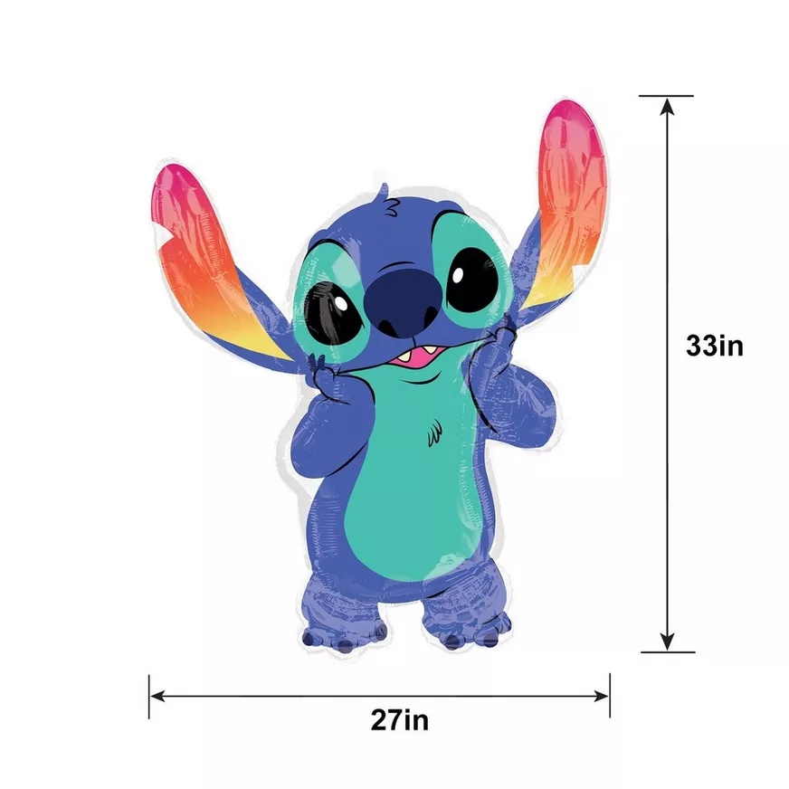 Stitch-Shaped Foil Balloon, 33in - Disney Lilo & Stitch 3 Stitch-Shaped Foil Balloon, 33in - Disney Lilo & Stitch