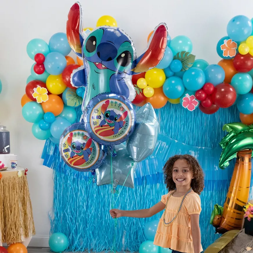 Stitch-Shaped Foil Balloon, 33in - Disney Lilo & Stitch 5 Stitch-Shaped Foil Balloon, 33in - Disney Lilo & Stitch