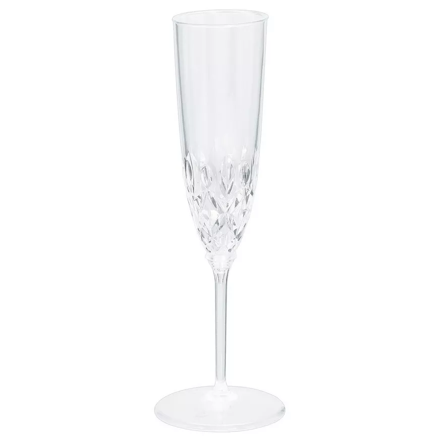 20ct Clear Premium Plastic Champagne Flutes â 4.5oz BPA-Free with Cut Glass Look