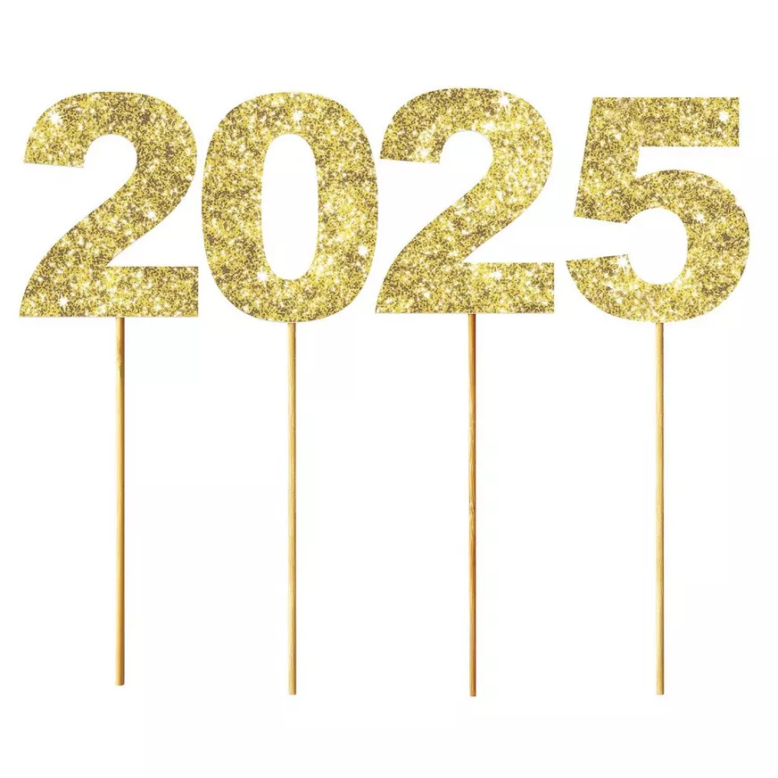 Glitter Class of 2025 Cake Picks, 4pc