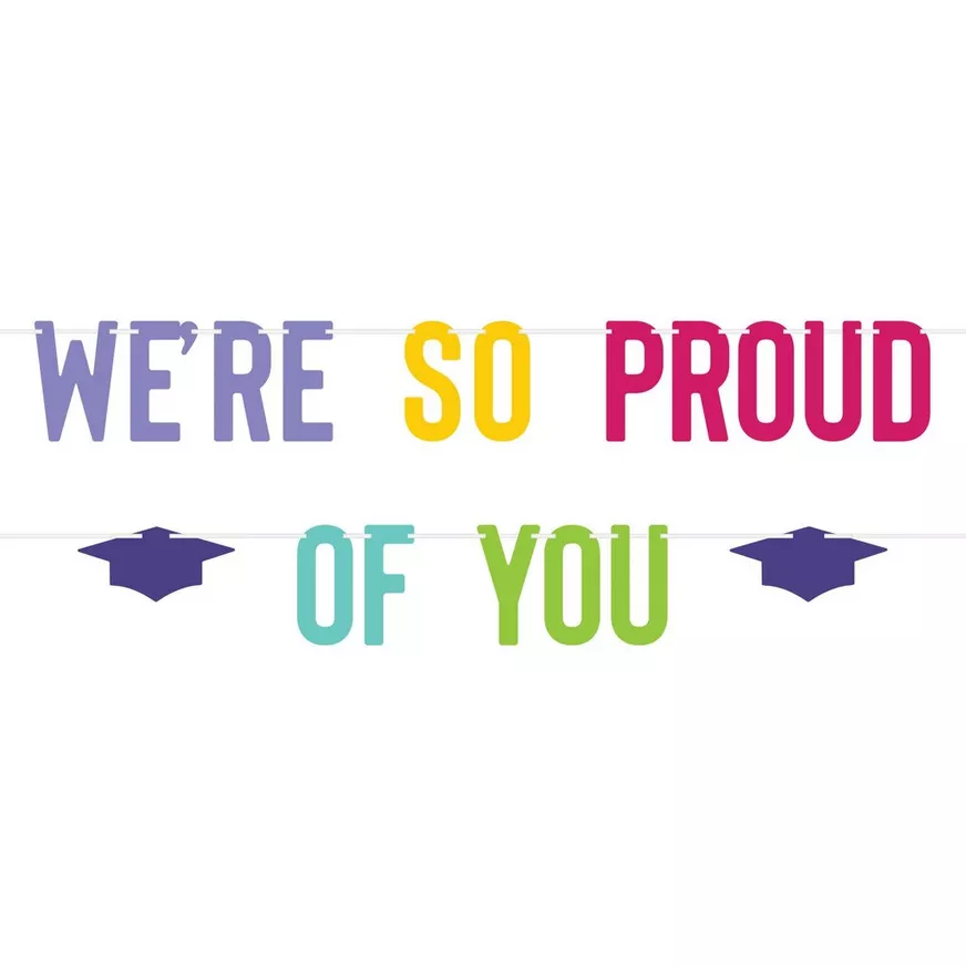 âWeâre So Proud of Youâ Graduation Paper Letter Banner, 8.5â³ x 12.3â³