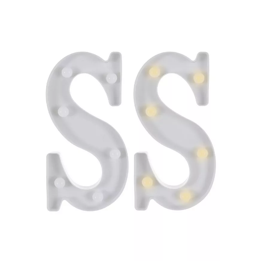 Light-Up Standing Letter S, 8.5in
