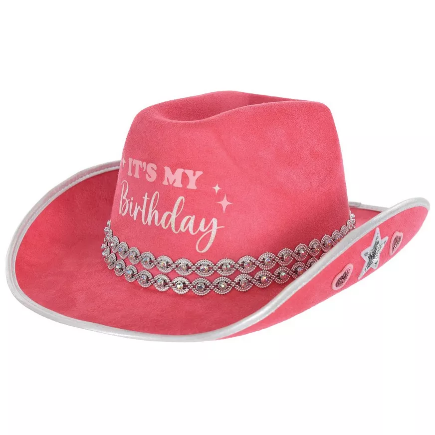Itâs My Birthday Pink Cowboy Hat, 1pc
