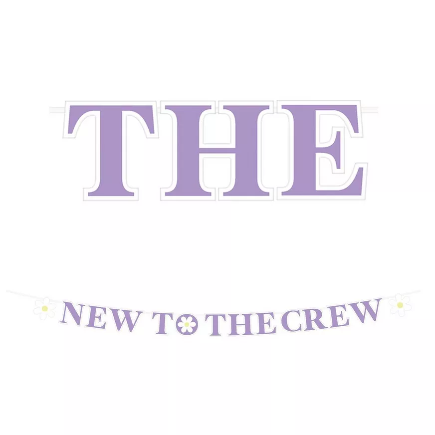 Little Daisy New to the Crew Baby Shower Cardstock Letter Banner, 12ft