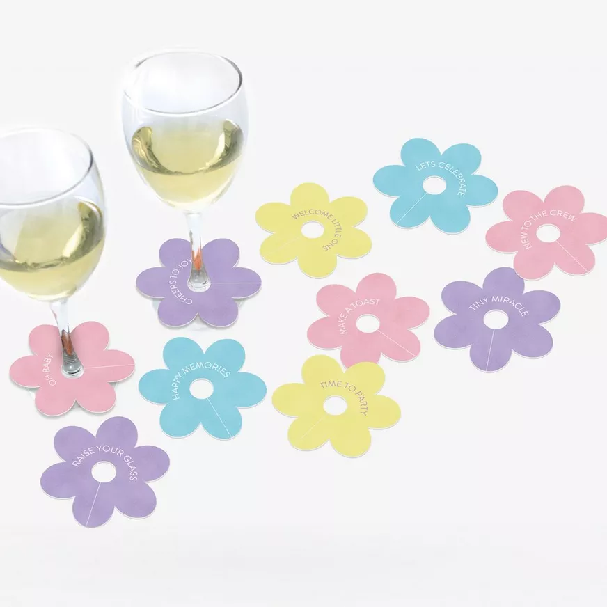 Little Daisy Baby Shower Cardstock Drink Markers, 10ct