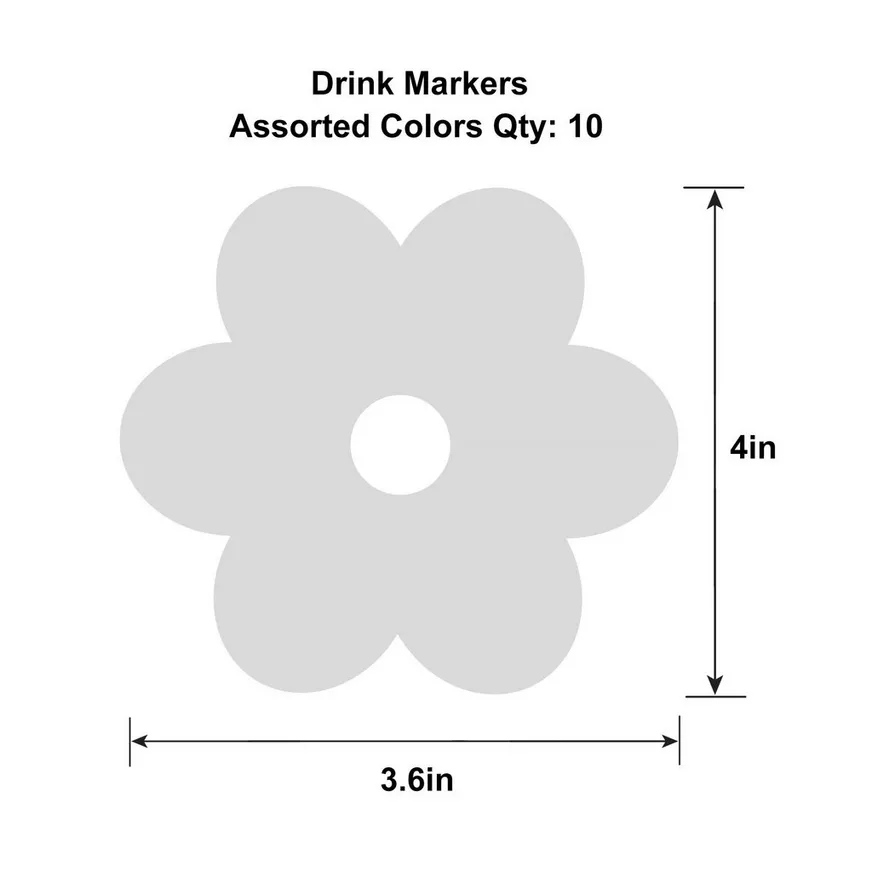 Little Daisy Baby Shower Cardstock Drink Markers, 10ct 4 Little Daisy Baby Shower Cardstock Drink Markers, 10ct