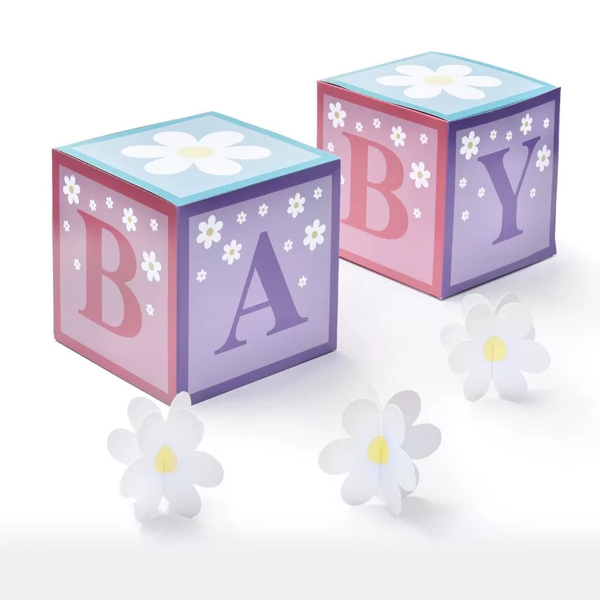 Little Daisy Baby Block Table Decorations, 5pc
