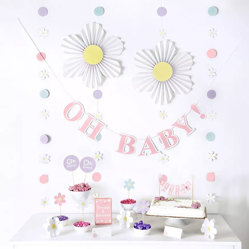 Little Daisy Baby Shower Room Decorating Kit, 27pc