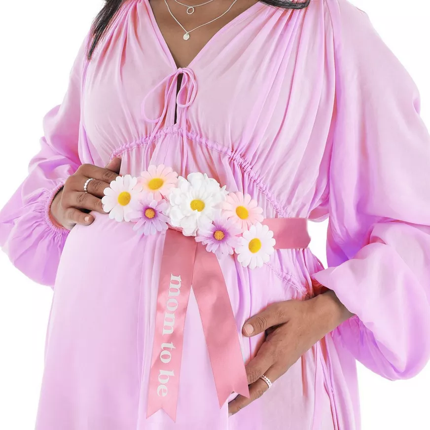 Little Daisy Mom-to-Be Baby Shower Belly Sash, 6ft 3 Little Daisy Mom-to-Be Baby Shower Belly Sash, 6ft