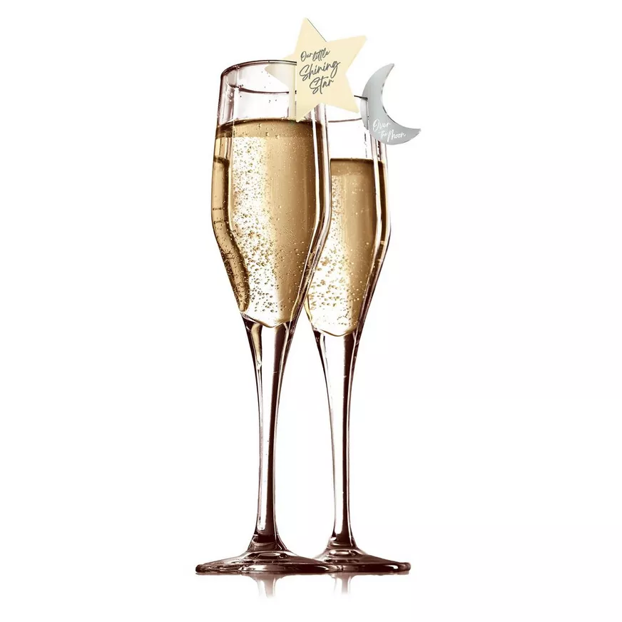 Over the Moon Baby Shower Acrylic Drink Charms, 10ct 4 Over the Moon Baby Shower Acrylic Drink Charms, 10ct