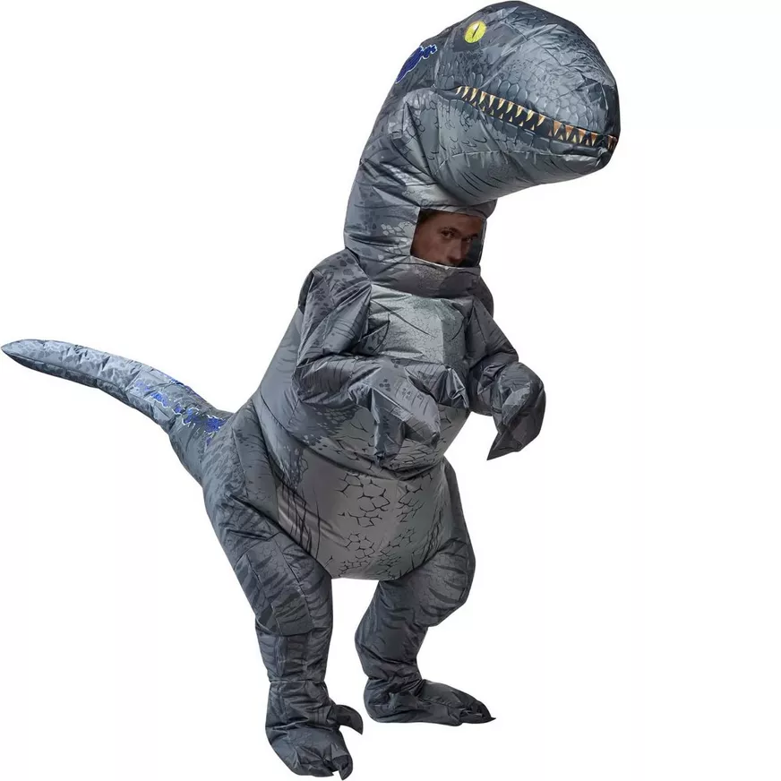 Adult Blue Velociraptor Inflatable Costume - Jurassic World