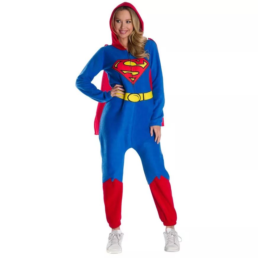 Superman Comfy Wear Hoodie Jumpsuit - Adults