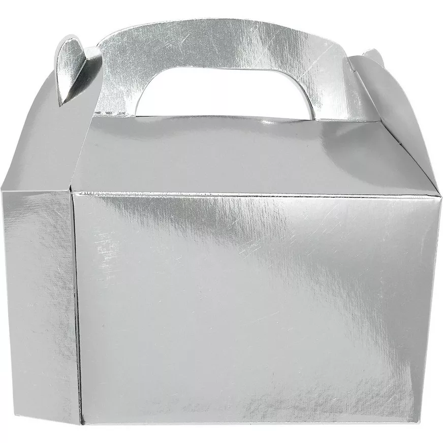 Silver Gable Box â Small Party Favor Box, 1 Count