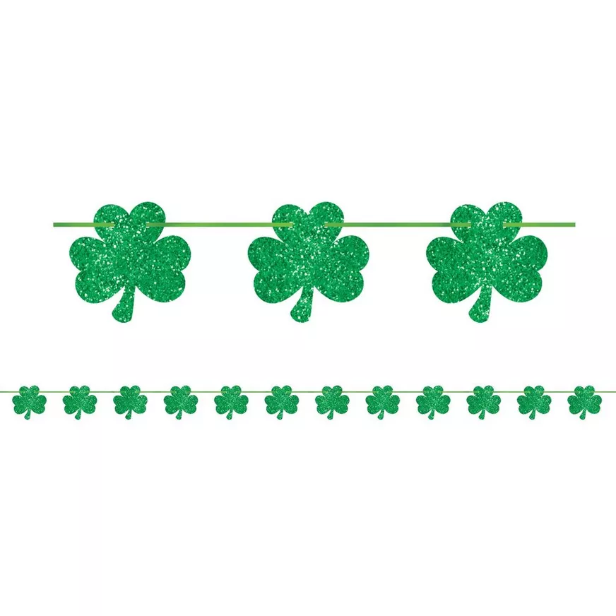 Glitter Shamrock Banner, 12ft