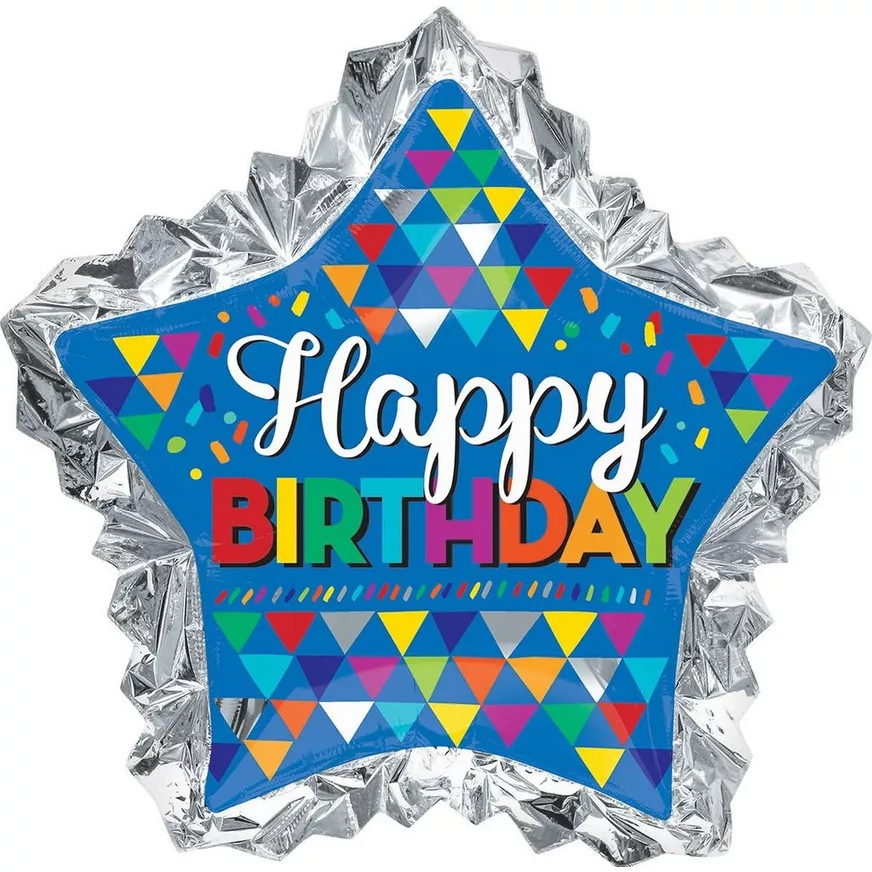 Giant Scalloped Edge Star Birthday Balloon 36in